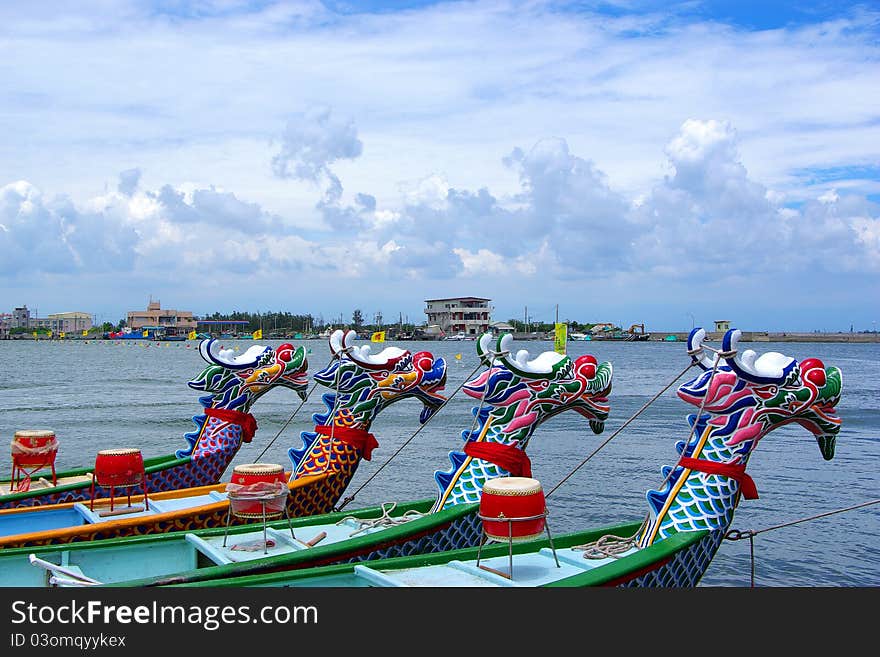 Arranged Dragon boats