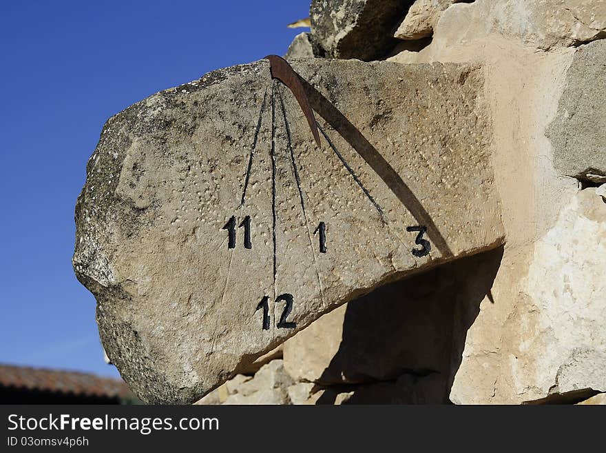 Detail of a old sundial