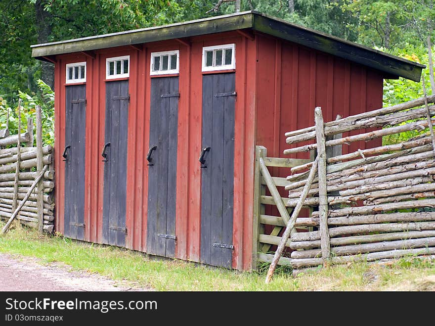 Old shed at Stensjï¿½ village, preserved cultural landscape of Smaland