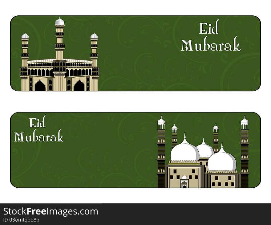 Vector Set Of Eid Mubarak Headers