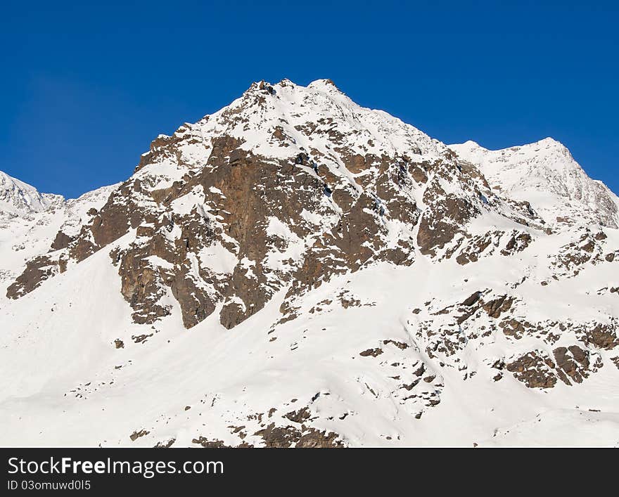 The Great Mountain in winter on a beautiful sunny day