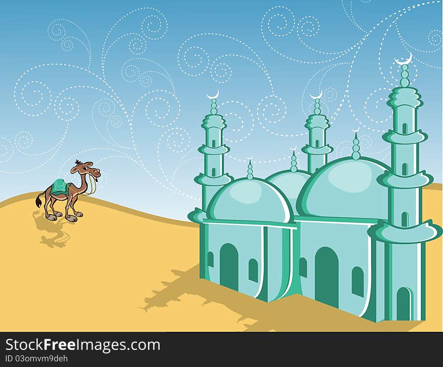 Vector illustration of eid mubarak painting. Vector illustration of eid mubarak painting