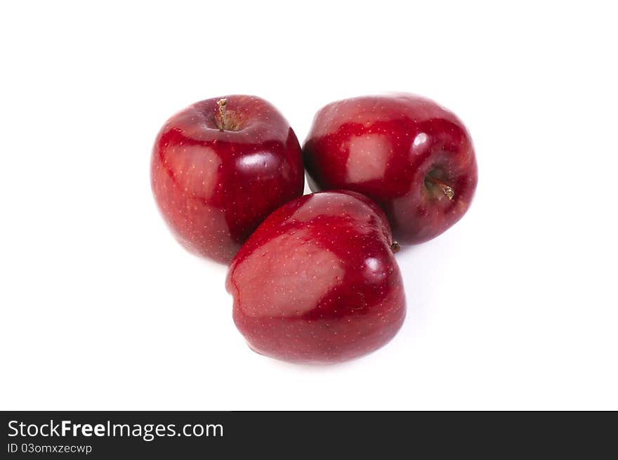 Fresh red apple isolated on white background , Thailand