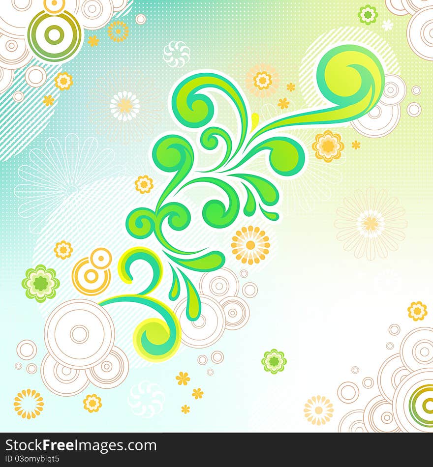 Abstract swirl floral background