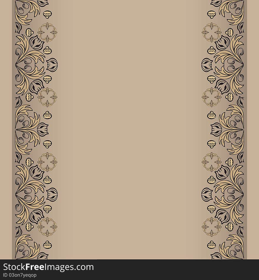 Sepia backdrop with floral elements