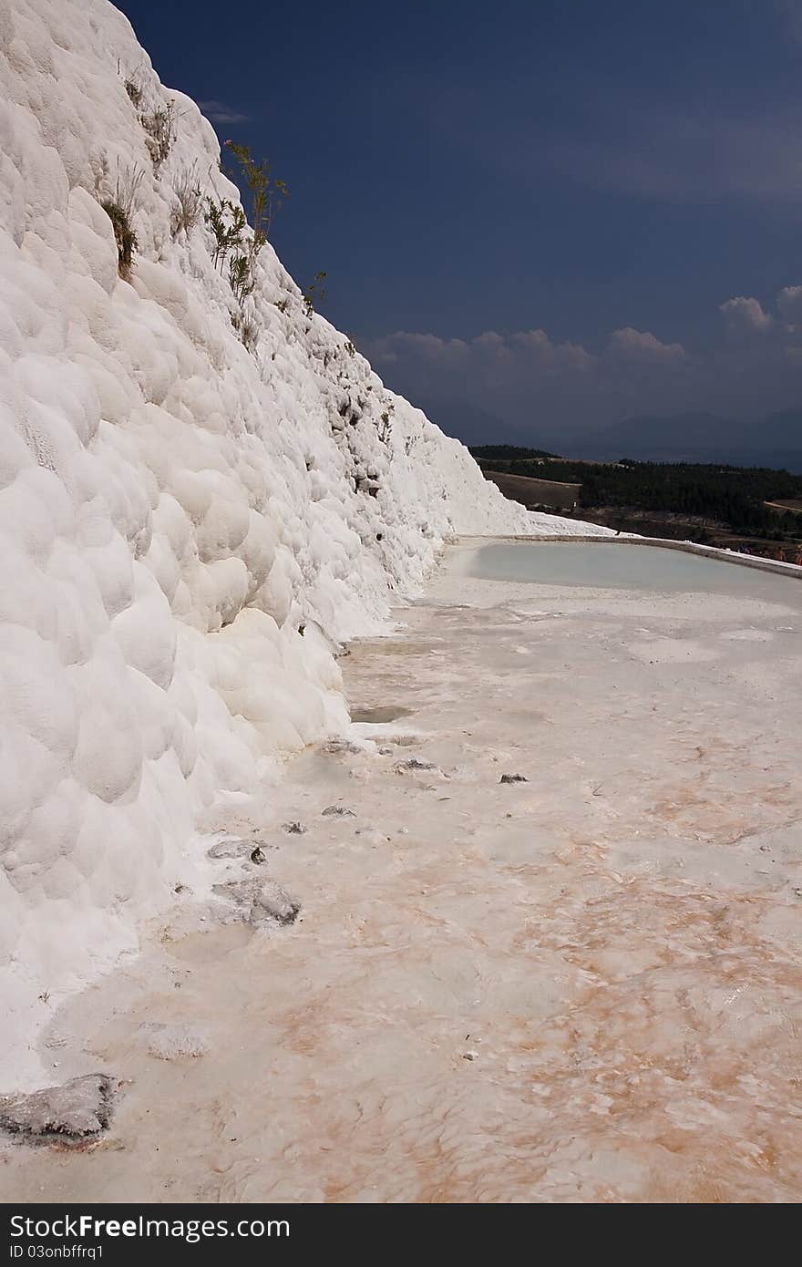 Pools made with calcium rich water in Pamukkale - Turkey.