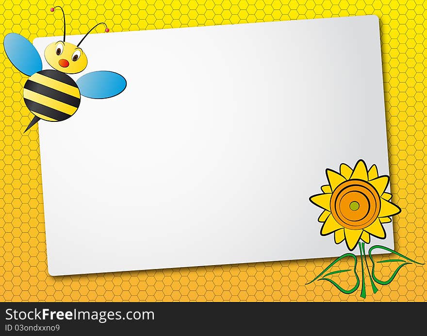 Bee and sunflower sheet