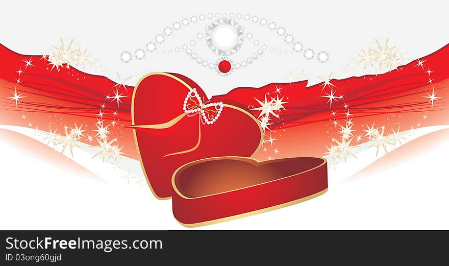 Holiday Red Box With Shining Strasses