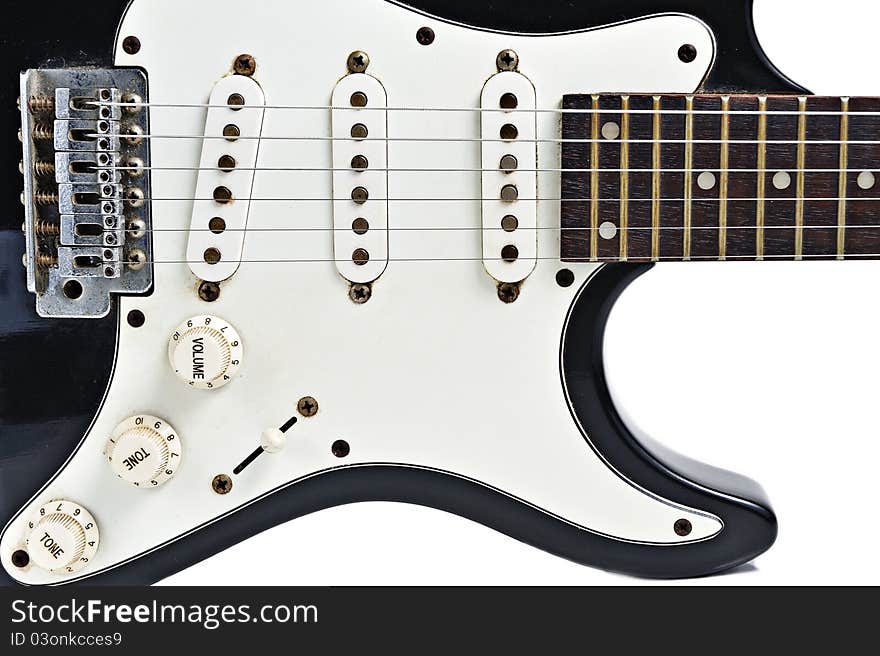 Electric guitar on white background