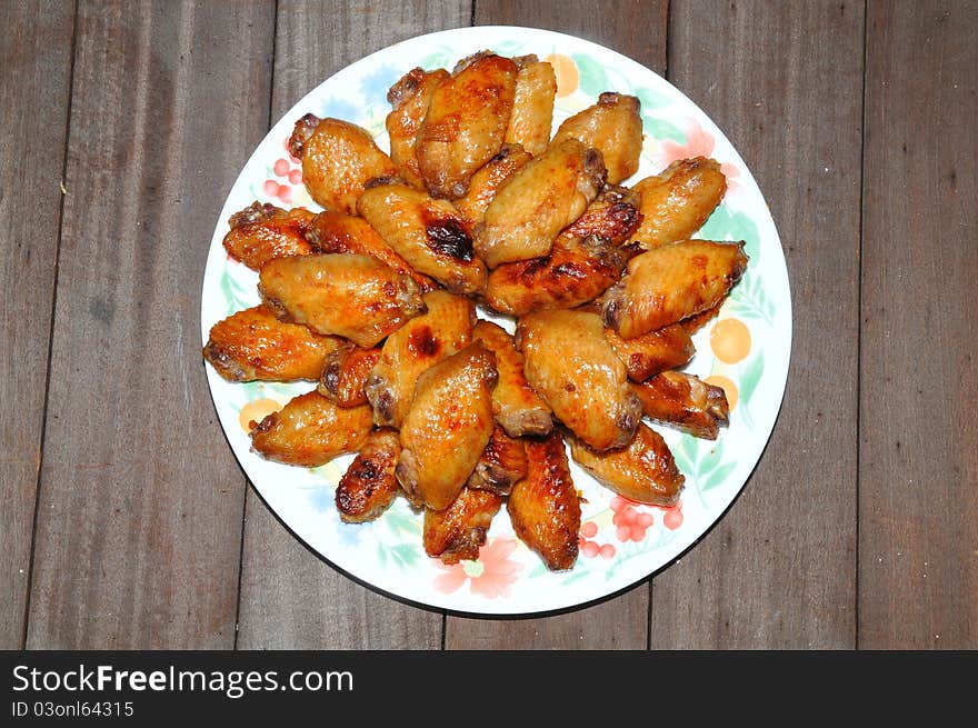 Serving Of Deep Fried Chicken Wings