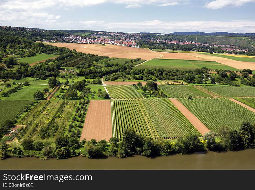 Nice view over the fields at Hessigheim in Germany