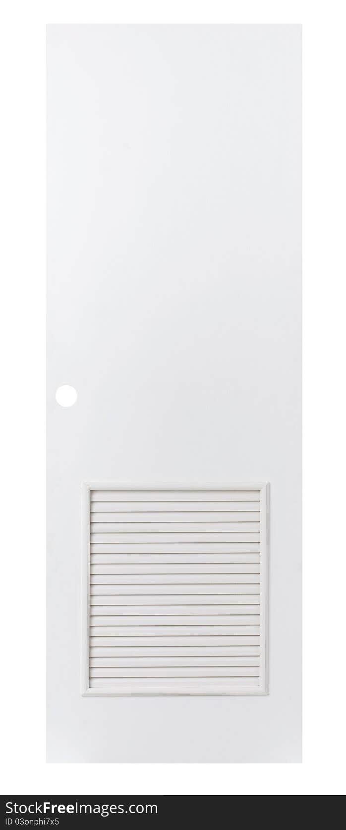 White wooden plain leaf door with air flow grids