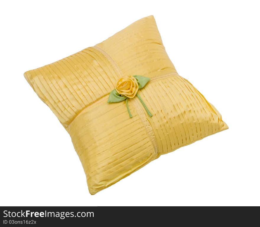 Elegance and soft of the pillow nice design with strips and fabric rose. Elegance and soft of the pillow nice design with strips and fabric rose