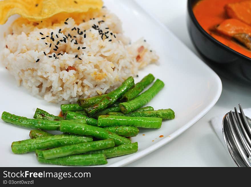 Healthy unpolished rice set