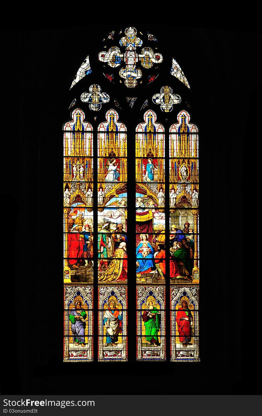 Stained glass window in the church