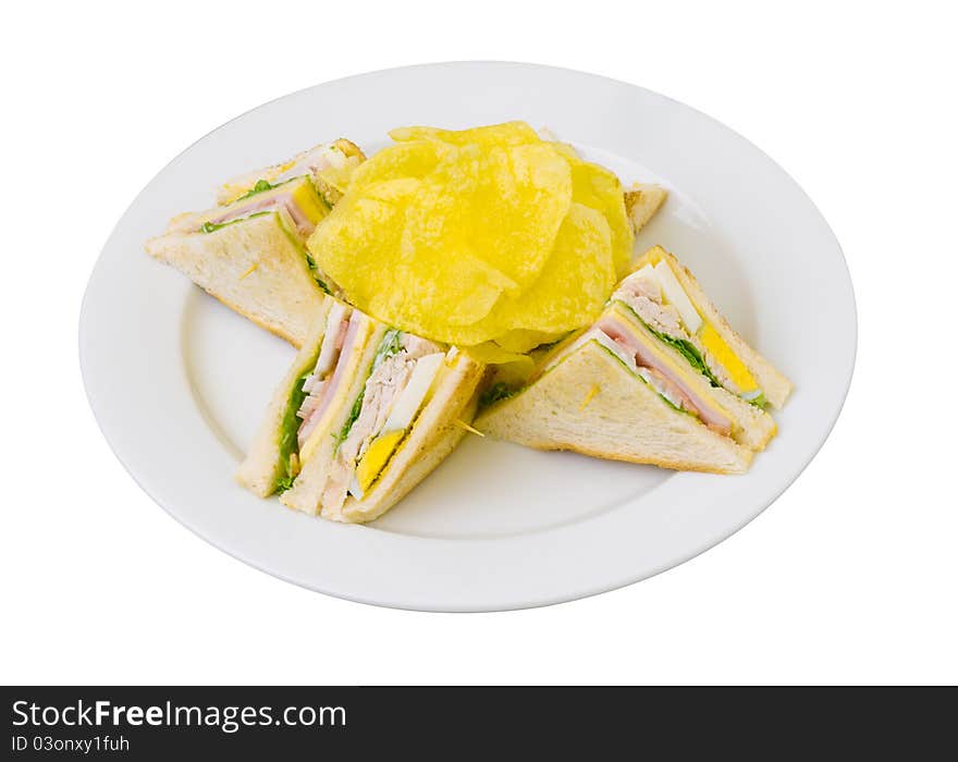 Clean and eatable club sandwich easy breakfast and lunch