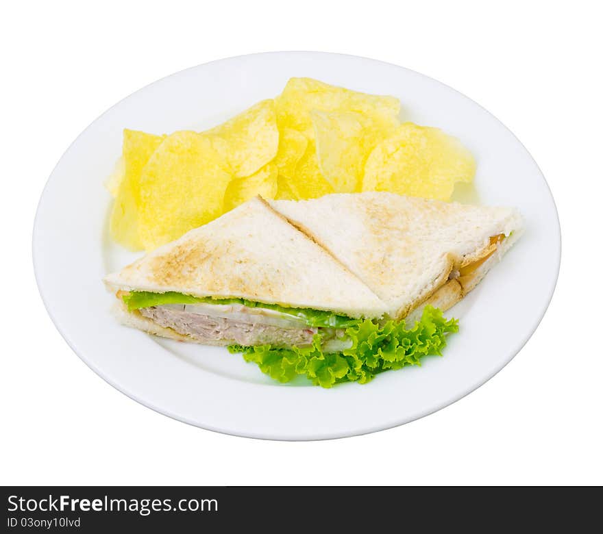 Tuna sandwich easy to make at home for breakfast or lunch