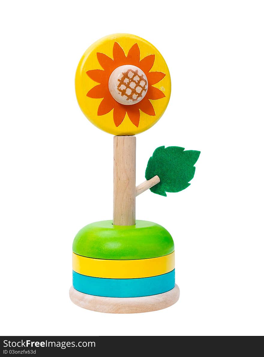 Sunflower wooden vase toy