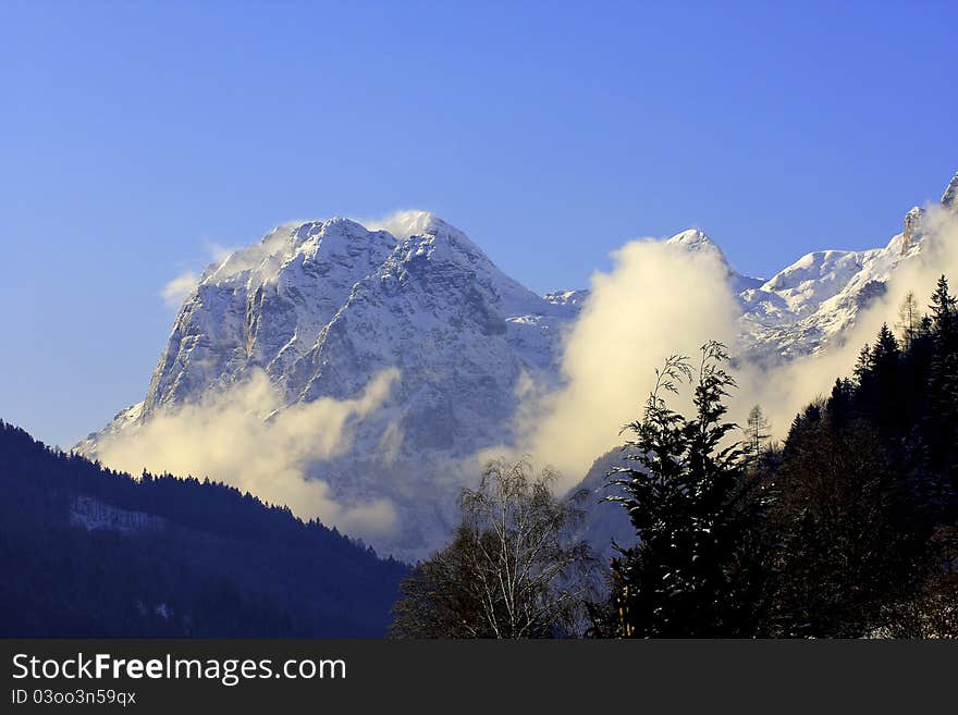 A big mountain in Ramsau/Germany. A big mountain in Ramsau/Germany