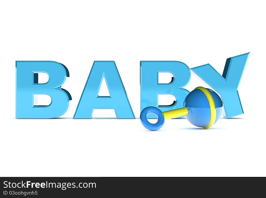 A Colourful 3d Rendered Baby Boy Text Illustration