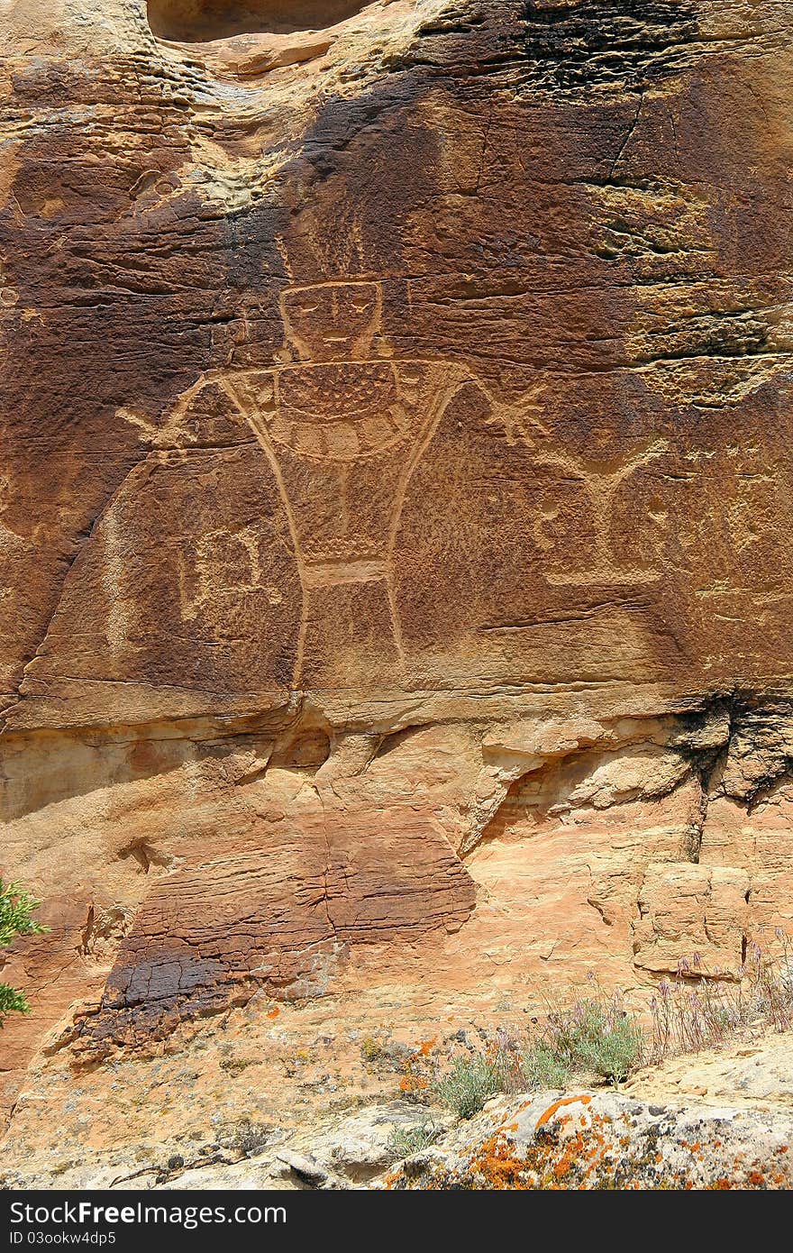 Original Petroglyphs in Utah Mountains