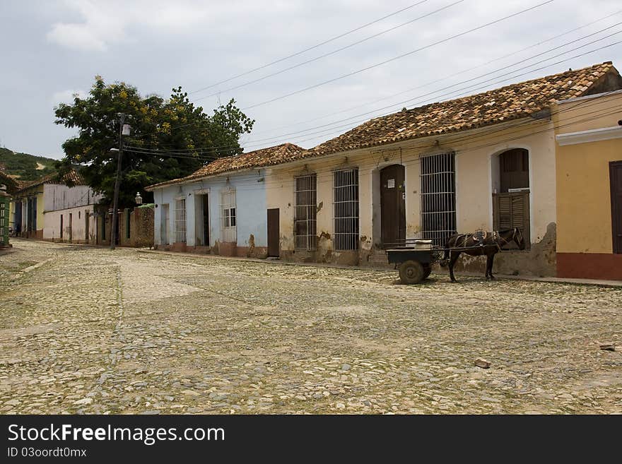 Small quiet square in Trinidad. Small quiet square in Trinidad