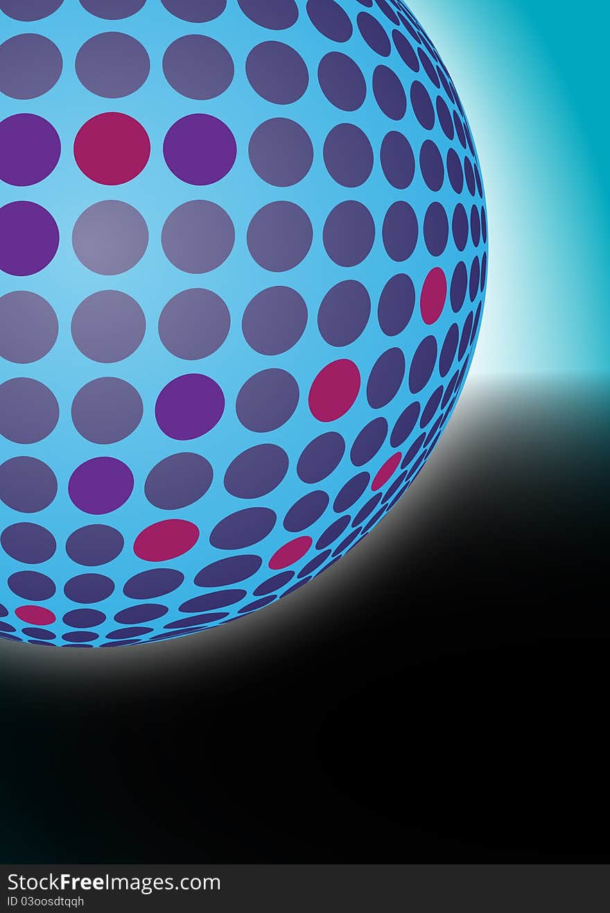 Abstract blue dotted ball background