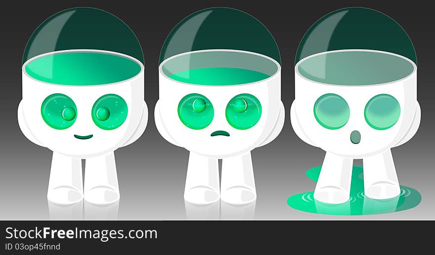 Cute Water head robots