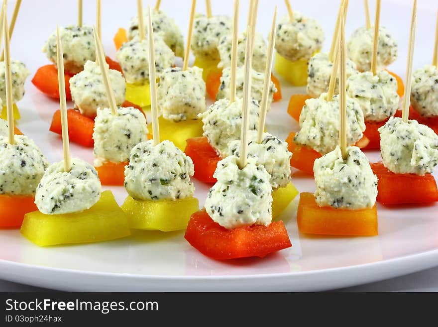 Bowl with cream and pepper for dinner.