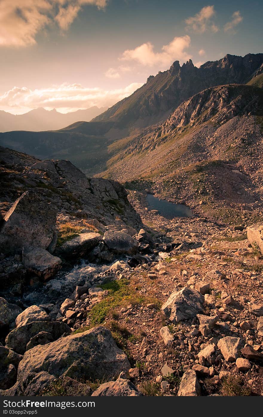 High mountain in Caucasus Arhiz. High mountain in Caucasus Arhiz