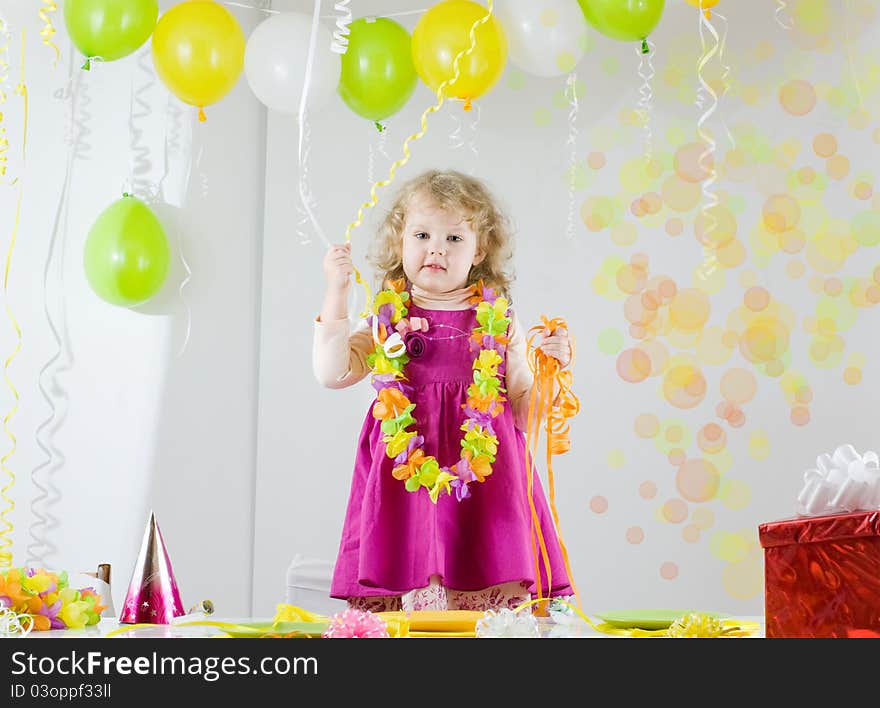 Little girl at her birthday. Little girl at her birthday