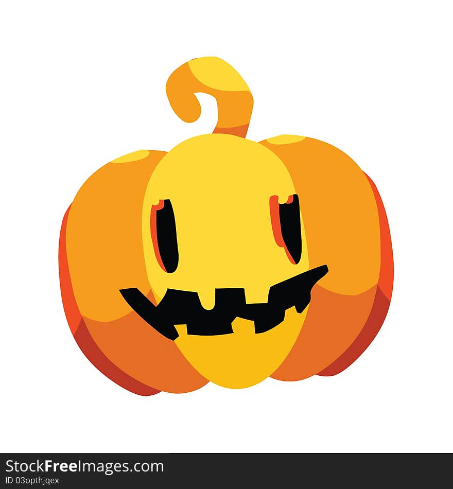 Illustration of halloween pumpkin head