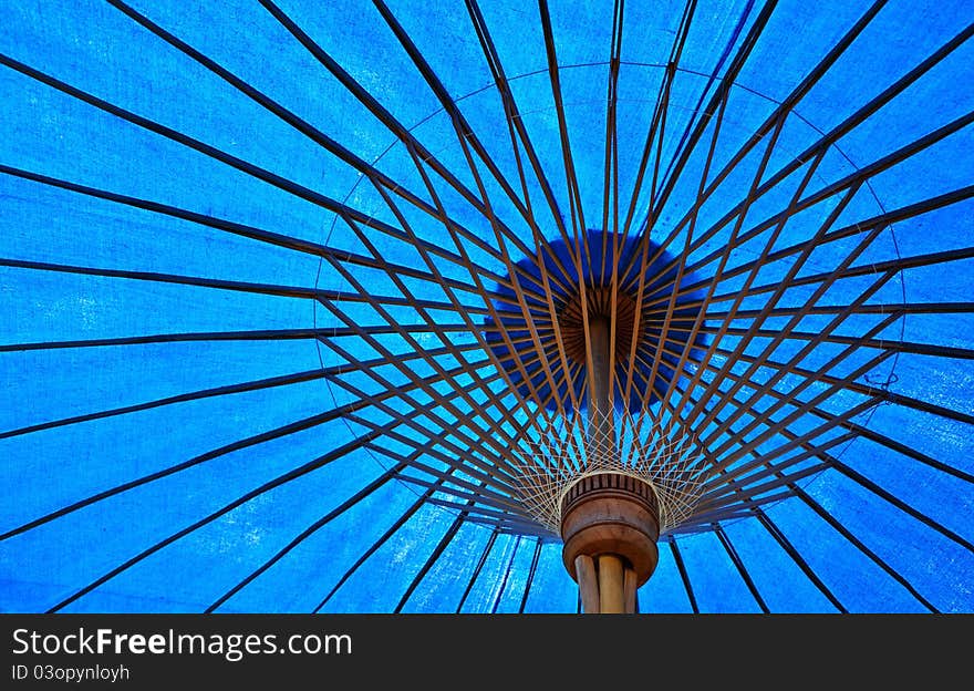 Blue Fabric Umbrella