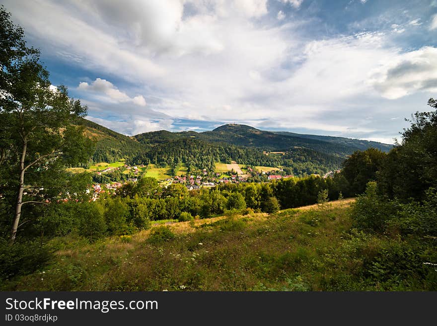 Photo of an mountain village. Photo of an mountain village