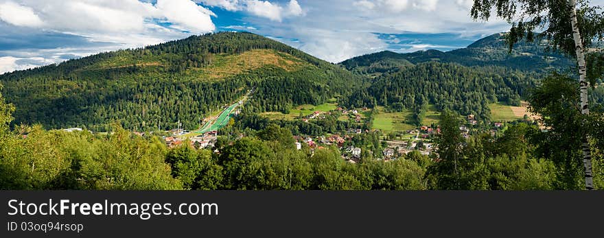 Photo of an mountain village. Photo of an mountain village