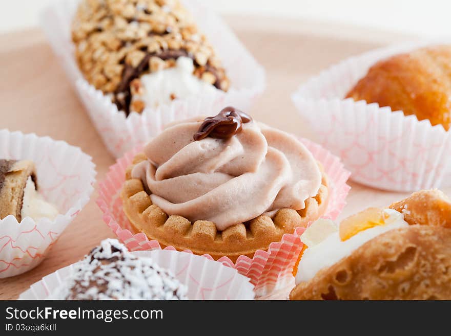 Tray of delicious and tasty pastries