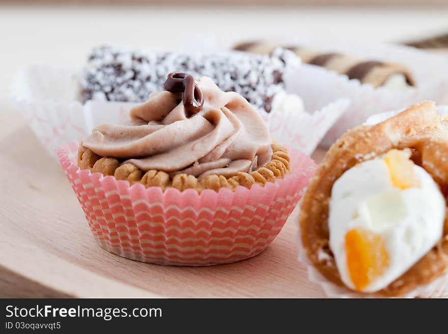 Tray of delicious and tasty pastries