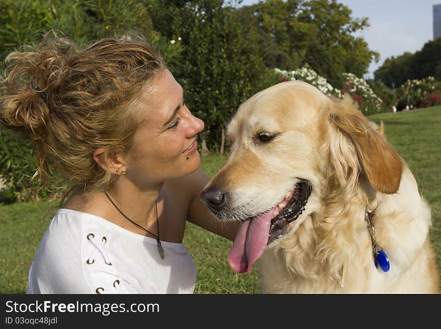 Girl with her dog