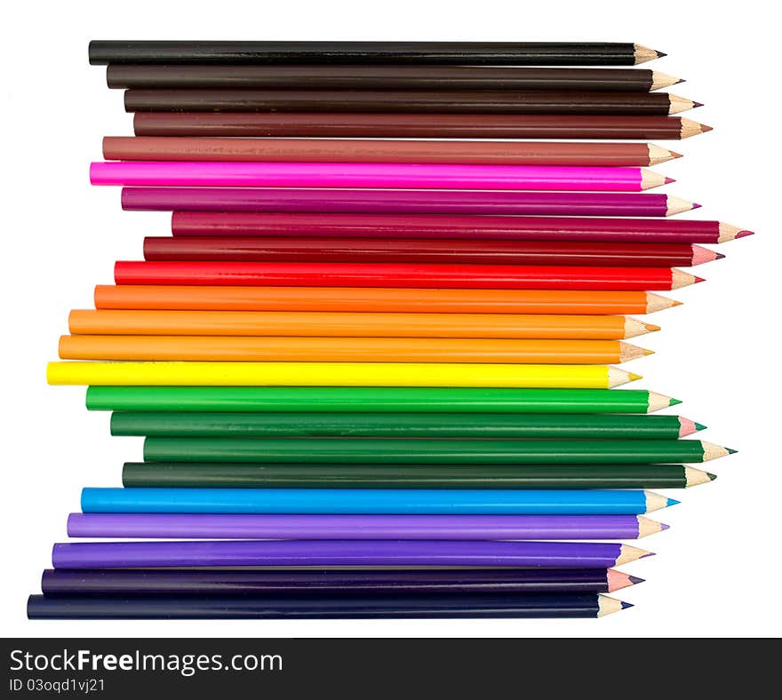 Color pencils isolated on white