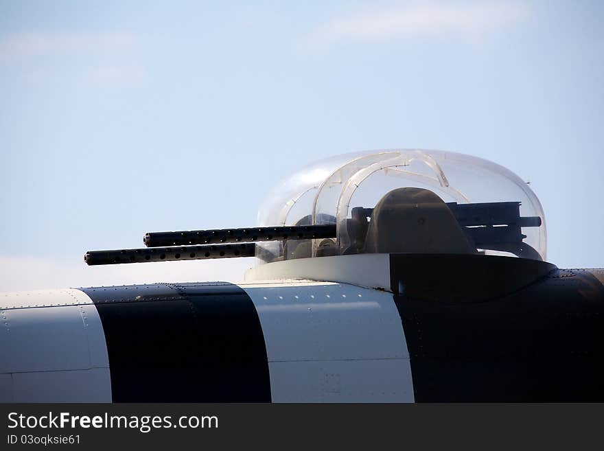 Machine gun of the B-25 Mitchell an allied bomber used in World War II