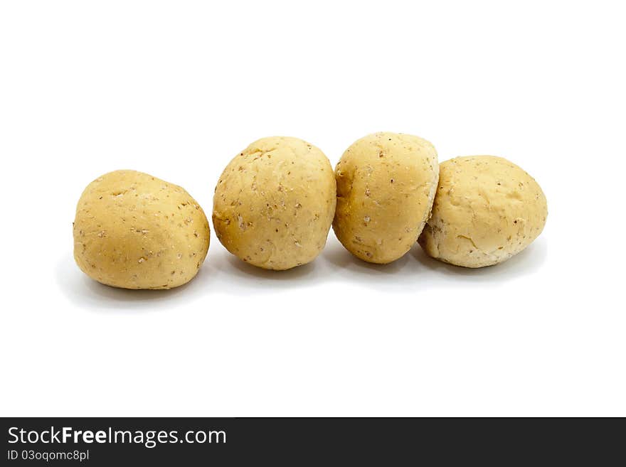 Soft bread on white background. Soft bread on white background