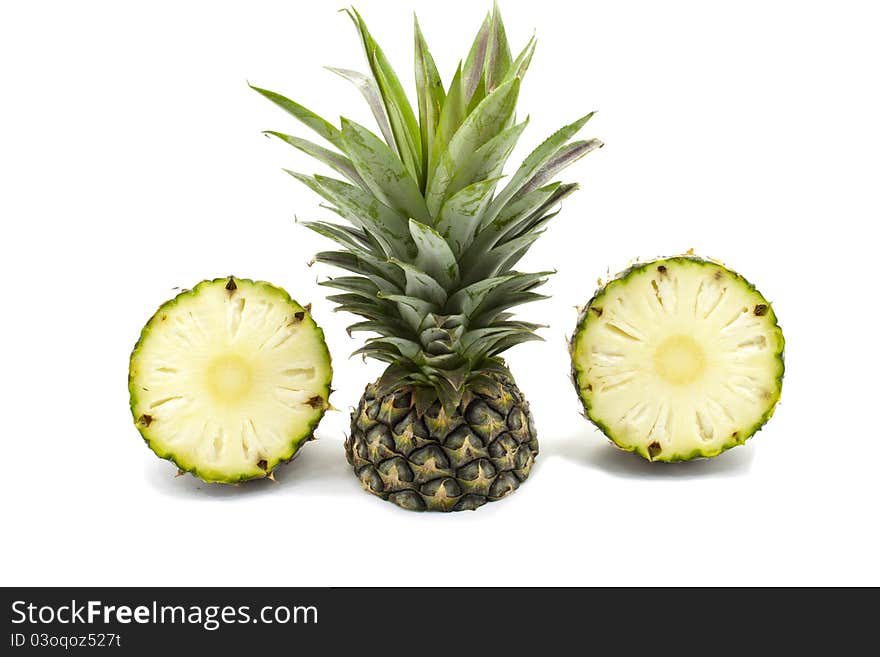 Sweet pineapple on white background