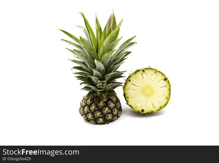 Sweet pineapple on white background