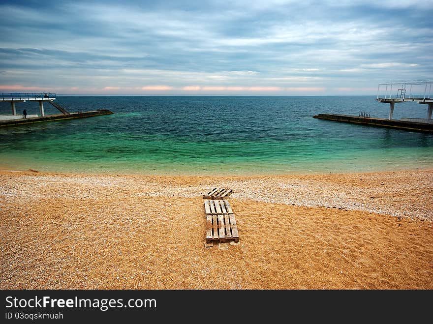 Beach in dull weather