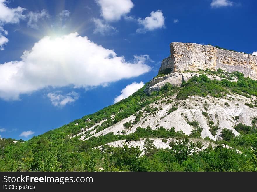 Mountain and blue sky