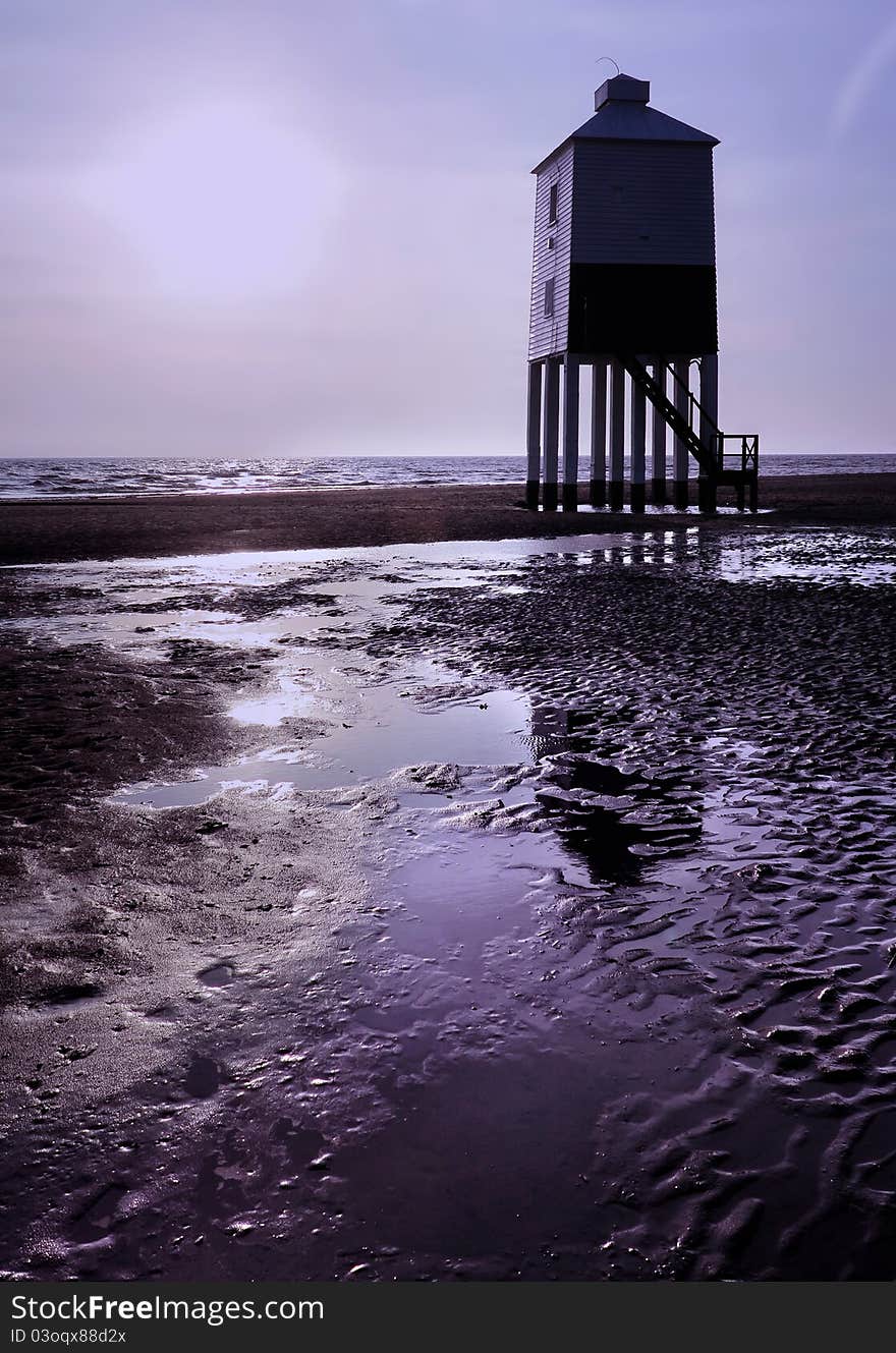 The Wooden Lighthouse at Burnham On Sea, Somerset, England