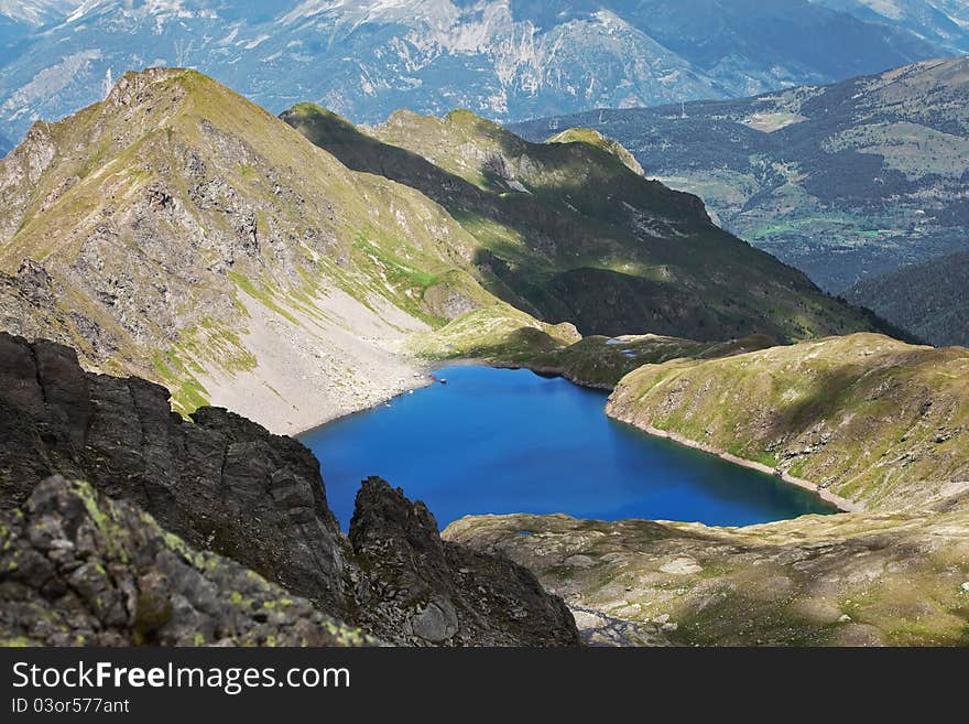 Picol Lake. The biggest lake in the Italian mountains situated at an altitude of 2390 meters on the sea-level. Picol Lake. The biggest lake in the Italian mountains situated at an altitude of 2390 meters on the sea-level