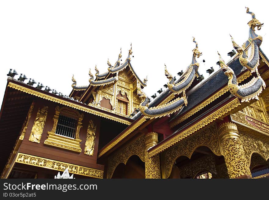 Beautiful temple made from teak in Thailand. Beautiful temple made from teak in Thailand.