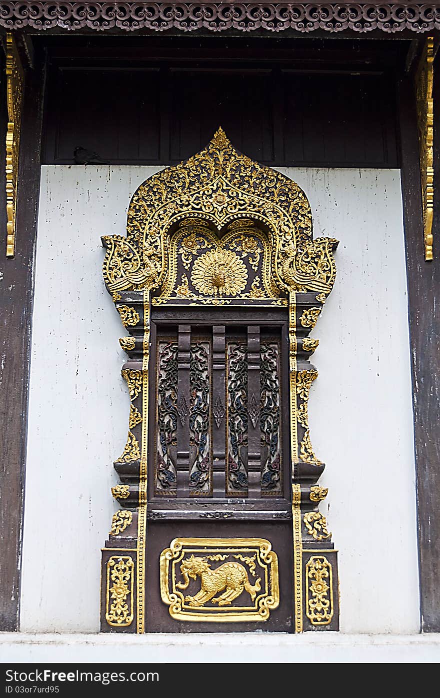 Art of Thai style temple window.