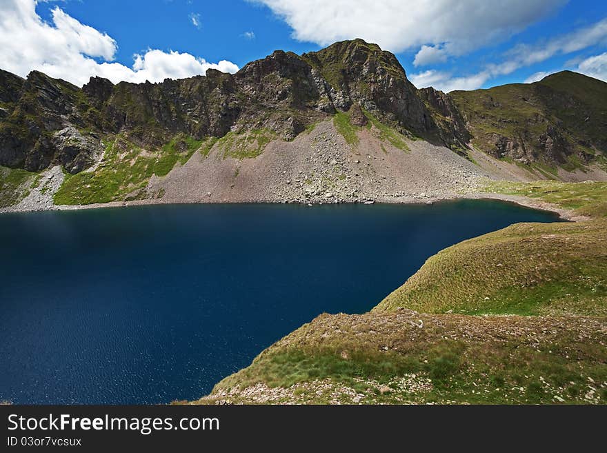 Picol Lake. The biggest lake in the Italian mountains situated at an altitude of 2390 meters on the sea-level. Picol Lake. The biggest lake in the Italian mountains situated at an altitude of 2390 meters on the sea-level